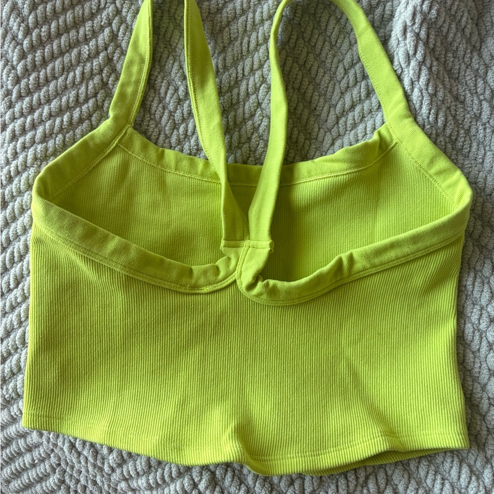 FP Movement by Free People Neon Yellow Ribbed Crop Tank - Picture 4 of 4